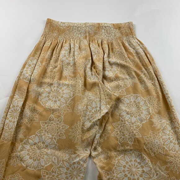 Lotus & Luna Yellow Lotus Kaleidescope Print High Rise Harem Pant L - Picture 5 of 6